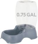 Petmate Pet Cafe Cat and Dog Gravity Water Dispenser - Water Bowl for Cats and Dogs, USA Made, 0.75 GAL, Pearl Gray
