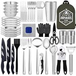 Camping Essentials Camping Accessories Gear Must Haves Camper Tent Camping Kitchen Rv Cooking Set Camping Cooking Utensils Set Supplies Gadgets Outdoor Stove Portable Picnic Gifts BBQ Stuff