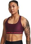 Under Armour Womens Medium Support Crossback Sports Bra Top Dark Maroon XS