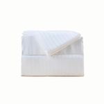 Sheets & Giggles 100% Eucalyptus Lyocell Sheet Set. Our All-Season Eucalyptus Sheets are Responsibly Made, Naturally Cooling, Super Soft, Moisture-Wicking-Queen White Stripe