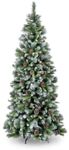 GSD Colorado Chrtistmas Xmas Tree - Green, Grey, Black, White, Frosted or Flocked (210cm (7ft), Frosted w/Pine Cones)