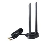 Dual Band WiFi 2.4GHz 5GHz 5.8GHz RP-SMA Male WiFi Antenna Aerial with Magnetic Base for PC Desktop Computer PCI-E WiFi Network Card USB WiFi Adapter Bluetooth Card Wireless Router, Supaerial