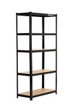 Rhino Racking - 5 Tier Heavy-Duty Industrial Storage Shelves - Black - 180x90x40cm