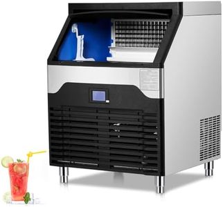 Garvee Commercial Ice Maker Machine 260 LBS/Day, Industrial Ice Maker Under Counter with 145 LBS Ice Storage Bin, Stainless Steel Clear Ice Cube Maker for Home Bar Restaurant