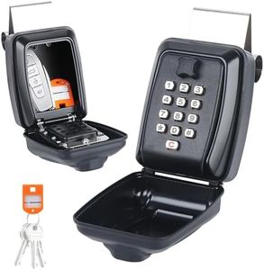 Piclafe Car Window Punch Button Lock Box, Black Portable Car Key Lock Box with Key Labeling Tag, Sturdy Waterproof Large Capacity Lock Box for Turo, Ride Share, GetAround, PIC-CLB-412B