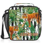 Personalized Lunch-Bag for Kids-Boys, Custom Tiger Insulated Cooler Lunch Box with Name, Leakproof-Reusable Lunch Tote Bag for Work Office Picnic,Tiger 2