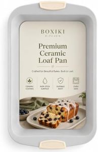 Boxiki Kitchen Ceramic Loaf Pan, 15 x 10 x 2 Inch Jumbo Bread Pan.Heavy Duty Aluminized Steel with KFCC Korean Ceramic Coating, Oven Safe to 550°F, Extra Large Bakeware for Meatloaf, Sourdough & Cakes