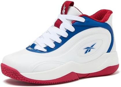 Reebok Open Gym Kids Basketball Shoes for Boys and Girls Sneakers Size Big and Little Kid 11 to 7, White/Blue/Red, 5.5