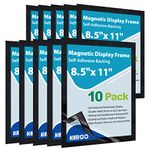 VAIIGO 8.5"x 11" Magnetic Sign Holder, 10Pack Double Sided Window Self Adhesive Magnetic Display Frame with Clear PVC and Strong Magnetic for Office/Store/Door/Glass/Refrigerator Display Frame, Black