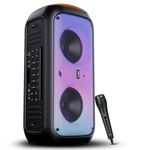 Boat Partypal 300/320 Speaker with 120 W Boat Signature Sound, Karaoke with Built-in Mic, Up to 6 hrs Playtime, TWS Mode, Bluetooth v5.3, AUX Port, & USB Type-C Port(Premium Black)