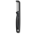 Victorinox Swiss Made Stainless Steel Swiss Classic Iota Peeler, Straight Double-Edge Peeler for Professional and Household Kitchen, Black, Round Shape Fruit & Vegetable Peeler | 6.0942.3