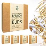 400 (4x100) Organic Premium Bamboo Cotton Buds with 100% Organic Cotton. This is a Zero Waste, Biodegradable, Plastic-Free, Eco Friendly, Vegan Product by Essentiall