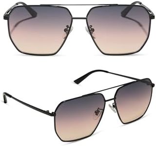 DIFF Berkely Designer Sunglasses for Women UV400, Black + Twilight Gradient