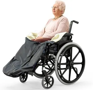 Bramble Fleece Wheelchair Blanket for Lower Body (Universal Fit), Waterproof Wheelchair Blankets for Adults & Kids, Lap Blankets for Elderly, Wheelchair Cover with Pocket & Zip, Keeps Legs & Feet Warm