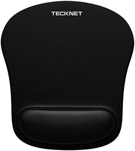 Mouse Pad with Wrist Support, TECKNET Ergonomic Gaming Mouse Pad Pain Relief, Portable Comfortable Mousepad for Computer, Laptop, Office, Home and Travel, Non-Slip Base, Waterproof Surface, Black