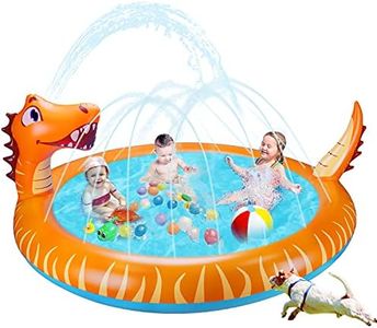 Inflatable Pool for Kids Toddlers Kiddie Pool Baby Pool with Dinosaur Sprinkler Outdoor Water Toys for Backyard Games Splash Pad for Kids Swimming Pool 1 2 3 Year Old Boys Girls Outside Toys Age 4-8