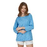 WEET Women Cotton Round Neck 3/4 Sleeve Regular Fit Tshirt (XX-Large, Sky Blue)