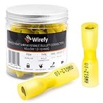 Wirefy 90 PCS Heat Shrink Female Bullet Connectors - Female Wire Bullet Connectors - Electrical Bullet Butt Terminals - Yellow 12-10 AWG