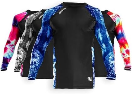 Sanabul Funk Strike Long Sleeve Compression Training Rash Guard for MMA BJJ Wrestling (Blue Swirl, 2X-Large)