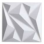 Warmiehomy 3D Wall Panels Wall Panelling 12 Pcs Decorative Diamond 19.7'x19.7' Wall Tiles White Wall Panels for Living Room, Bedroom, Bathroom, Interior Home Wall Decor(50cm*50cm)