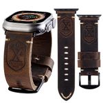 WONJOY Compatible with Apple Watch Band Ultra 2/1 49mm 46mm 45mm 44mm 42mm 41mm 40mm 38mm iWatch Series 10/9/8/7/SE/6/5/4/3/2/1, Retro Leather Handmade Strap for Men Women