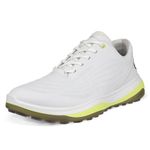 ECCO Men's Lt1 Hybrid Waterproof Golf Shoe, White/Yellow, 9/9.5 UK