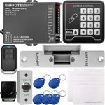 UHPPOTE Full Complete 125KHz EM-ID Card Single Door Access Control Keypad System Kit with Electric Strike Lock Remote Control