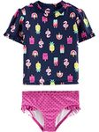 Simple Joys by Carter's Girls' Toddler 2-Piece Assorted Rashguard Sets, Popsicals, 5T