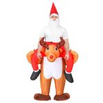 FANKUTOYS Inflatable Christmas Costume Ride On Reindeer Costume Fancy Dress Adult Mascot Christmas Costumes for Adults