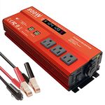 MOVFFGGRM 800W Power inverters for Vehicles,Peak 1600 watt, Car 12V DC to 110V AC Converter 4x2.4A USB Ports Car Charger with 1 Cigarette Lighter Ports,LCD Digital Display