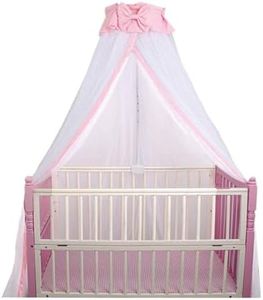 CdyBox Breathable Crib Netting Bed Curtains Canopy for Kids Mosquito Net Bedroom Decor (Pink, Mosquito net)