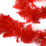 ZUCKER Red Glitter Feather Christmas Garland:, Valentines, Home, Wedding Decoration, 2 Yards x 4" Diameter