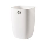 Garbage Can with Liner Holder, Small Plastic Garbage Bin for Bathroom, Bedroom, Kitchen, Living Room, Modern Trash Can Waste Bin Basket, White 7L/ 1.8 Gallon