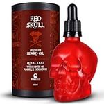 Beard Club Red Skull Beard Oil 60ml - Oud Scented Beard Oil for Men - Beard Softener for Men with Argan Oil for Beard Conditioning and Maintaining - Natural Mens Beard Oil Skull Moustache Oil