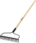 Truper 31353 Tru Built 48-Inch 14 Teeth Welded Bow Rake, Wood Handle