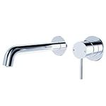 ZUKKI Copper Single-Handle Bathroom Fixtures Vanity Vessel Faucet, Wall Mounted Brass Bathtub Basin Mixer Taps Sink Mixer Tap Hot and Cold 2 Holes Spout Sink Rough Valve Polished Chrome