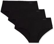 DKNY Women's Litewear Cut Anywhere Hipster Panties 3 Pack Box Multipack, Black/Black/Black, S