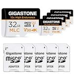 [MLC 10x High Endurance] Gigastone 32GB 5-Pack MLC Micro SD Card, 10x High Endurance 4K Video Recording, Security Cam, Dash Cam, Surveillance Compatible 95MB/s, U3 C10