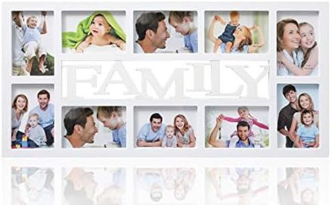 ARPAN Family Multi Aperture Picture Frame-Holds 10 X 6X4 Inch' Photos, White, W70 x L34 x H3 cms