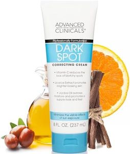 Advanced Clinicals Dark Spot Therapeutic Cream With Vitamin C. Hydroquinone Free. For Age Spots, Blotchy Skin. Face, Hands, Body. Large 8Oz Tube. (8 Oz)