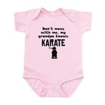 CafePress - My Grandpa Knows Karate Body Suit - Cute Infant Bodysuit Baby Romper Petal Pink