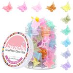 JASVERLIN Butterfly Clips for Hair, Cute Hairclip Pastel Hair Accessories Colorful Jelly Clips for Women Girls 50pcs 10 Colors (Jelly Color)