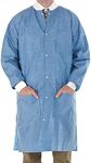 EOM Disposable Lab Coats - Lab Coats for Men and Women - Knee Length with Knit Cuffs and Collar - Medical Lab Jacket for Adults - Pack of 10, (Medium Size)