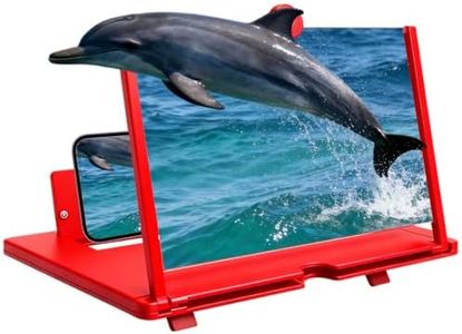 Screen Magnifier Version, 2026 New 3D HD Screen Magnifier for All Smartphones,Amplifier Desktop Magnifying for Seniors Reading,Gift for Mom Dad Family (Red, 14 inches)