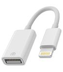 Iphone OTG Adapter Lightning Male to USB Female Dongle Cable Compatible with 13 11 12 Pro Max Mini Xr X Xs 8 7 Se Plus for Apple Ipad Air Camera Card Reader Flash Drive Mouse Keyboard Hub MIDI U Disk