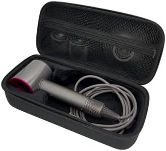 LITTECA hard case for Dyson hair dryer hard travel storage Caring Case with All Attachments All Black