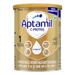 Aptamil C-ProteQ, Infant Formula for babies (From Birth to 6 months)- With Synbiotics, Prebiotics, Probiotics, DHA, Vitamin.C&D, 400 g Tin