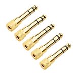 Cable Matters 5-Pack Headphone Adapter (Headphone Jack Adapter), 3.5mm to 6.35mm Adapter, Aux Adapter/Jack Adapter, 6.35mm to 3.5mm Adapter