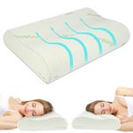 Ainiv Memory Foam Pillow, Orthopedic Neck Support Pillow for Sleeping, Ergonomic Orthopedic Cervical Pillow, Breathable Neck Supportive Deep Sleep Bed Pillow for Side/Back/Stomach Sleeper