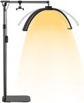 MKPAE Half Moon Light - Lash Lamp for Eyelash Extensions Tattoo Artists, LED Foldable Lash Tech Light with Phone Holder,Large Floor Eyelash Lamp - Cool/Warm Lighting, Adjustable Brightness & Height